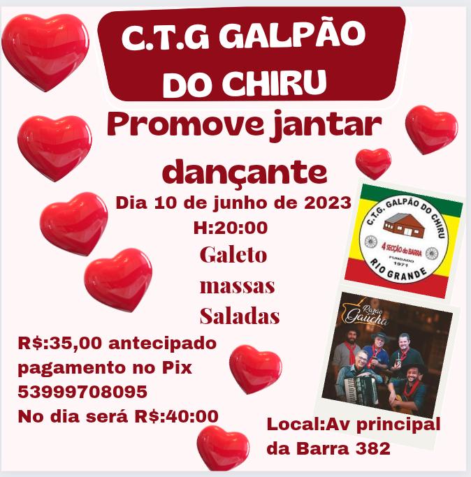 CTG Galpão do Chiru Promove Jantar  Dançante