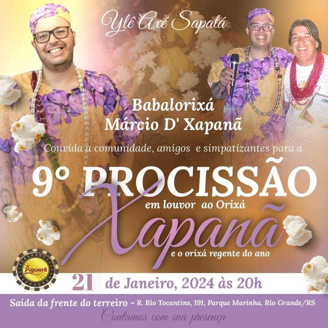 Evento Transferido 9° Procissão ao Orixá Xapanã