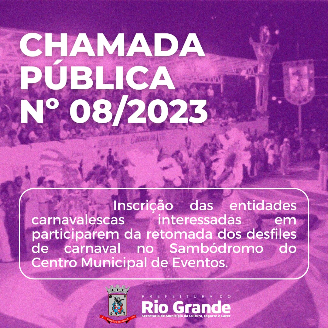 ​Prefeitura divulga chamada pública para Carnaval no Sambódromo 2024